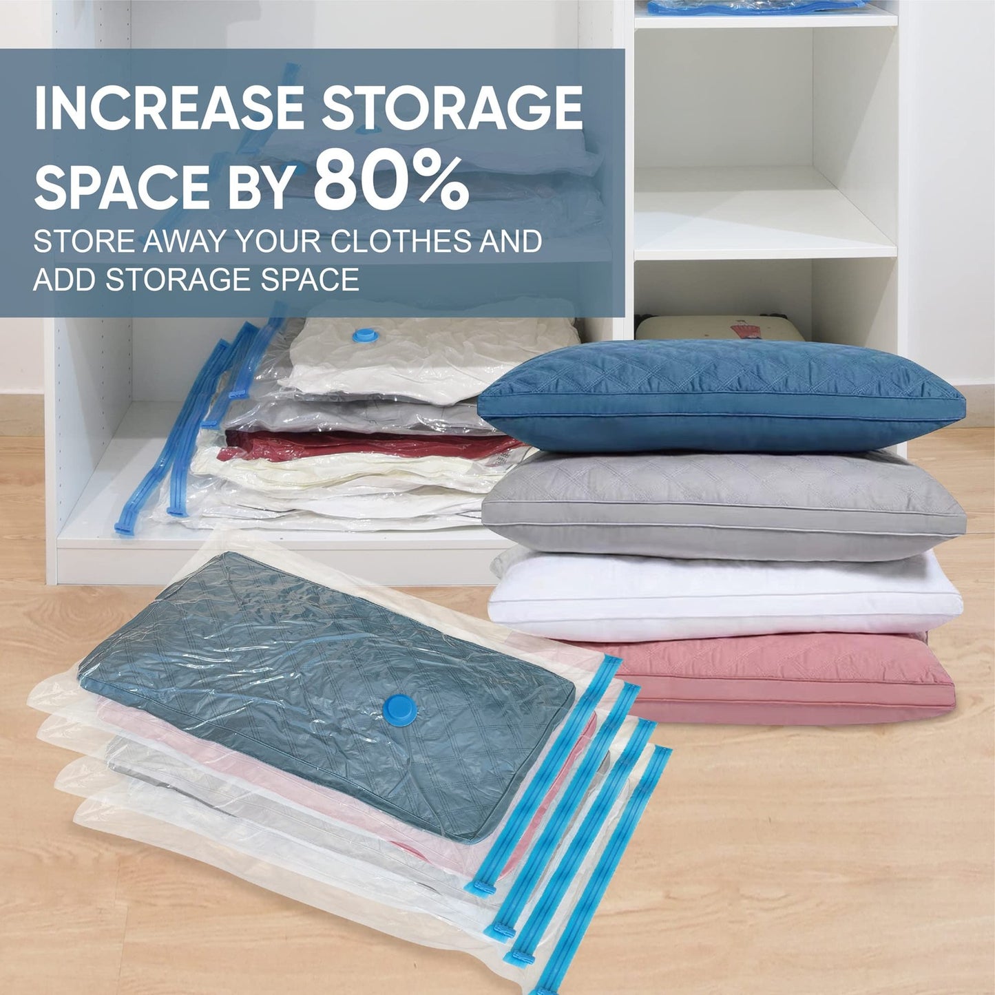10 Pack Vacuum Storage Bags for Comforters Clothes Pillow Beddings with Pump