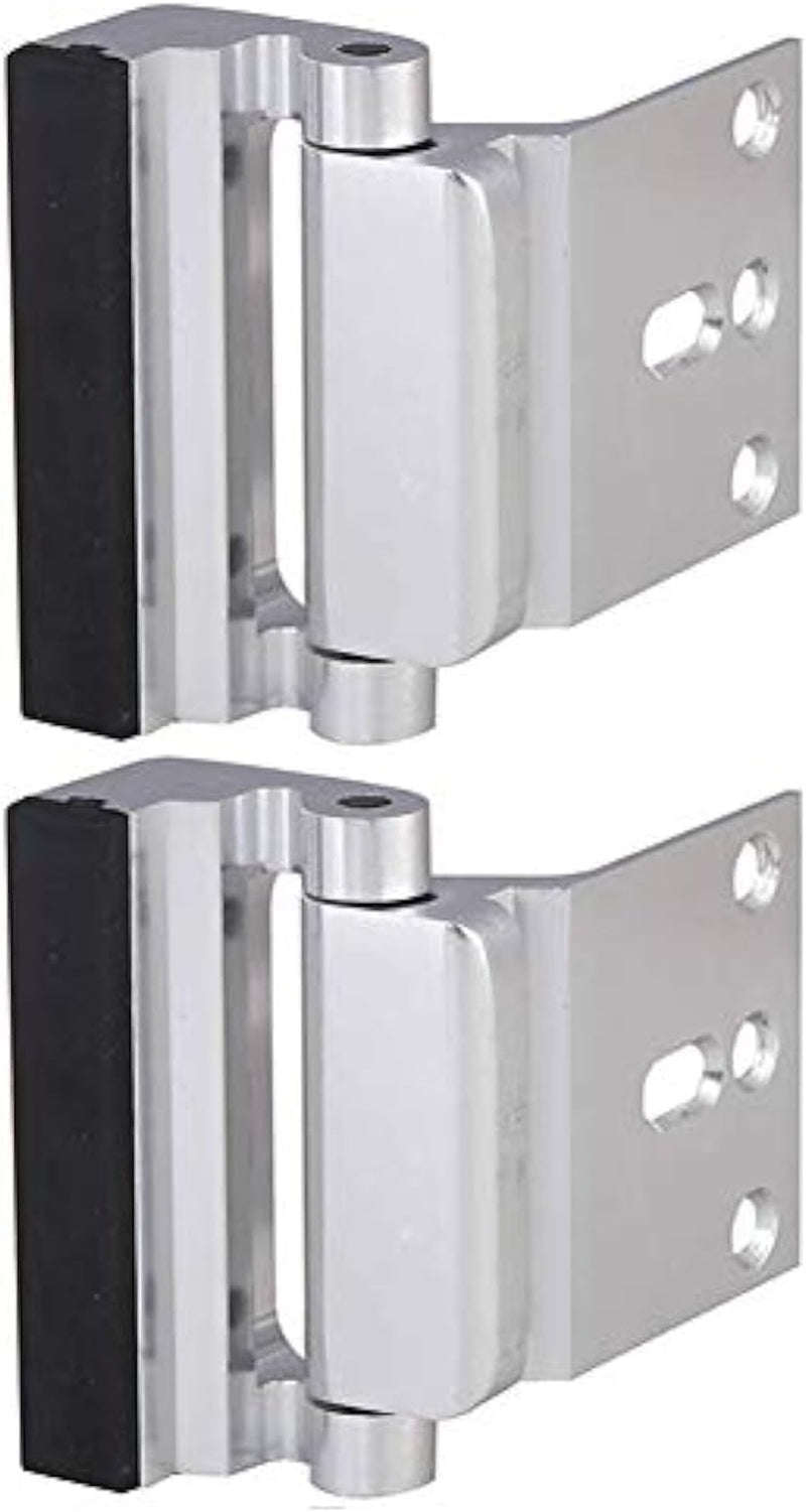 2 Pack Door Reinforcement Security Locks with 8 Screws, Childproof Night Lock Withstands 800 Lbs - Silver
