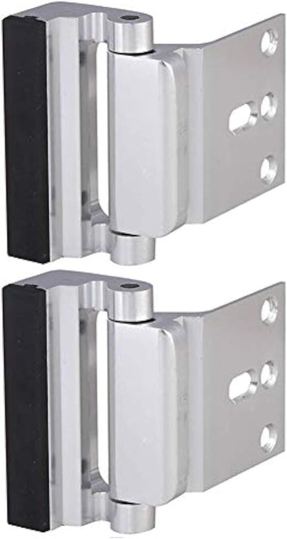 2 Pack Door Reinforcement Security Locks with 8 Screws, Childproof Night Lock Withstands 800 Lbs - Silver