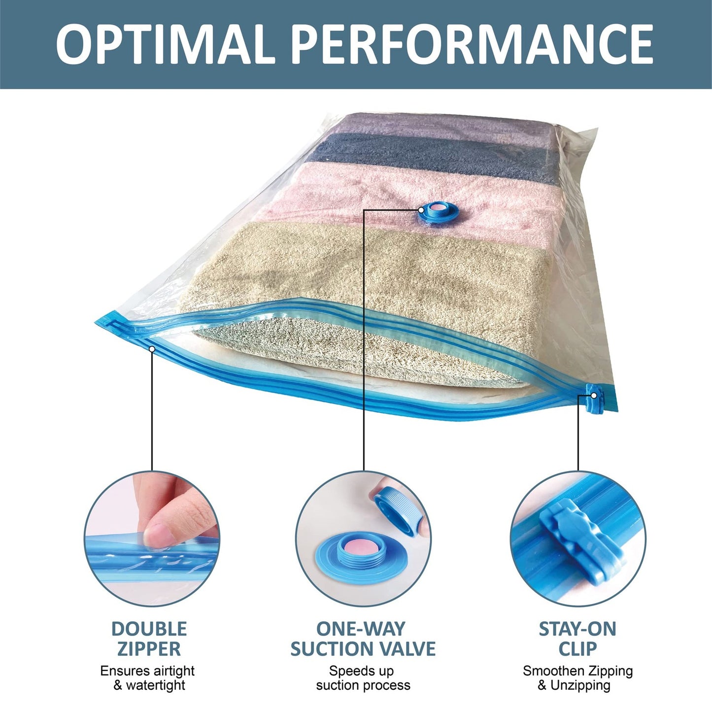 10 Pack Vacuum Storage Bags for Comforters Clothes Pillow Beddings with Pump