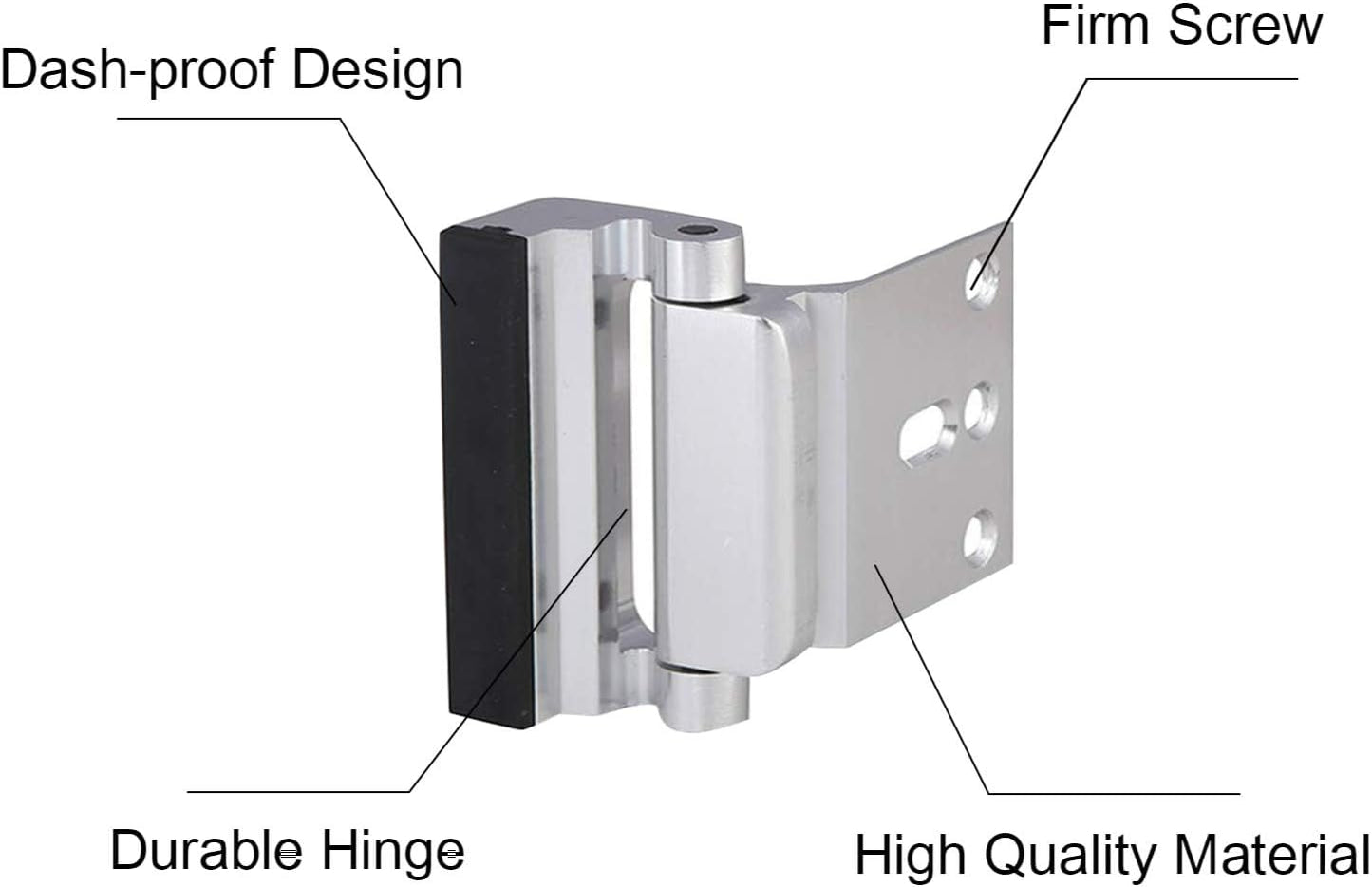 2 Pack Door Reinforcement Security Locks with 8 Screws, Childproof Night Lock Withstands 800 Lbs - Silver