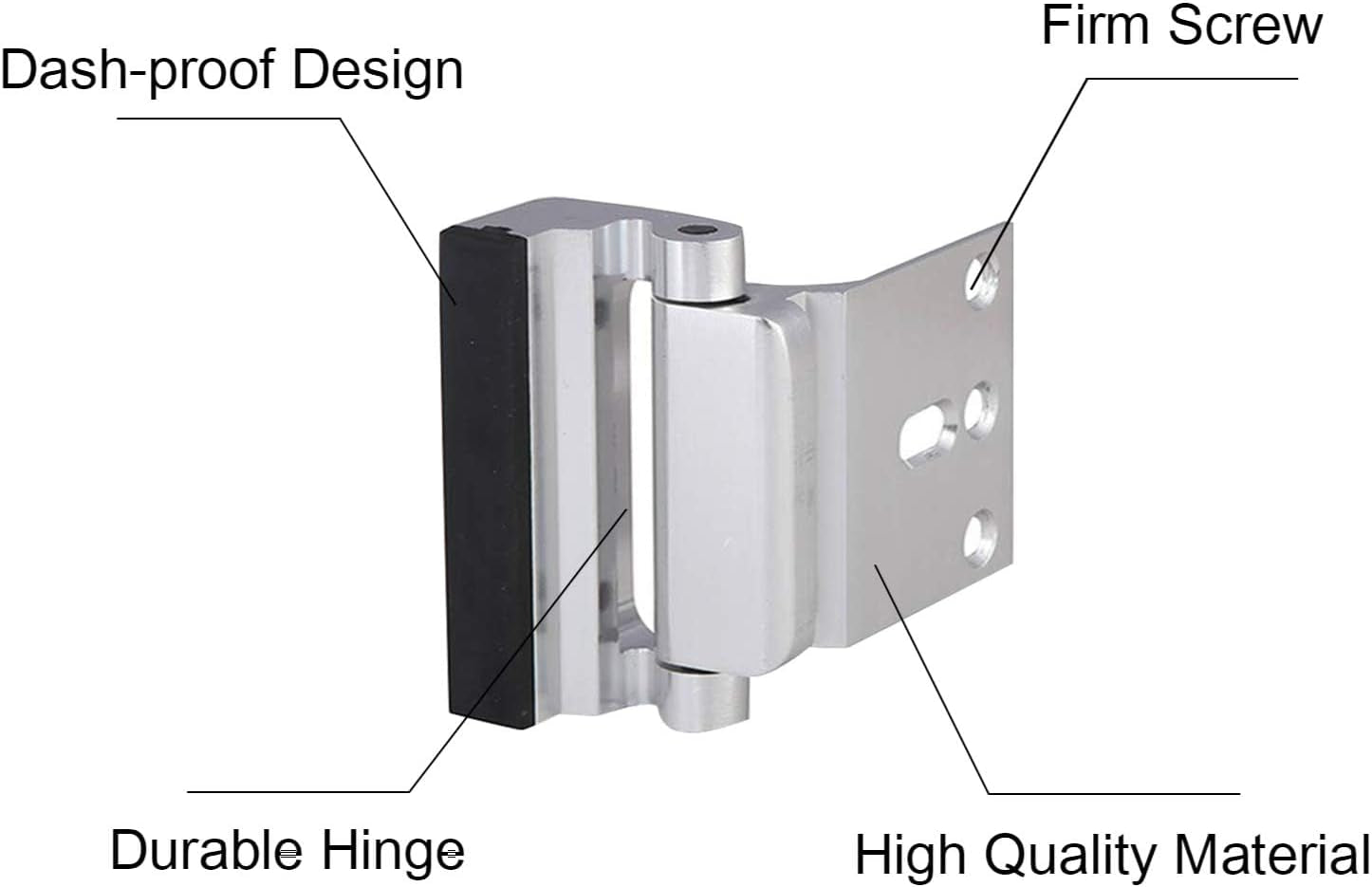 2 Pack Door Reinforcement Security Locks with 8 Screws, Childproof Night Lock Withstands 800 Lbs - Silver