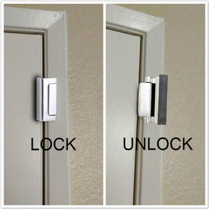 2 Pack Door Reinforcement Security Locks with 8 Screws, Childproof Night Lock Withstands 800 Lbs - Silver